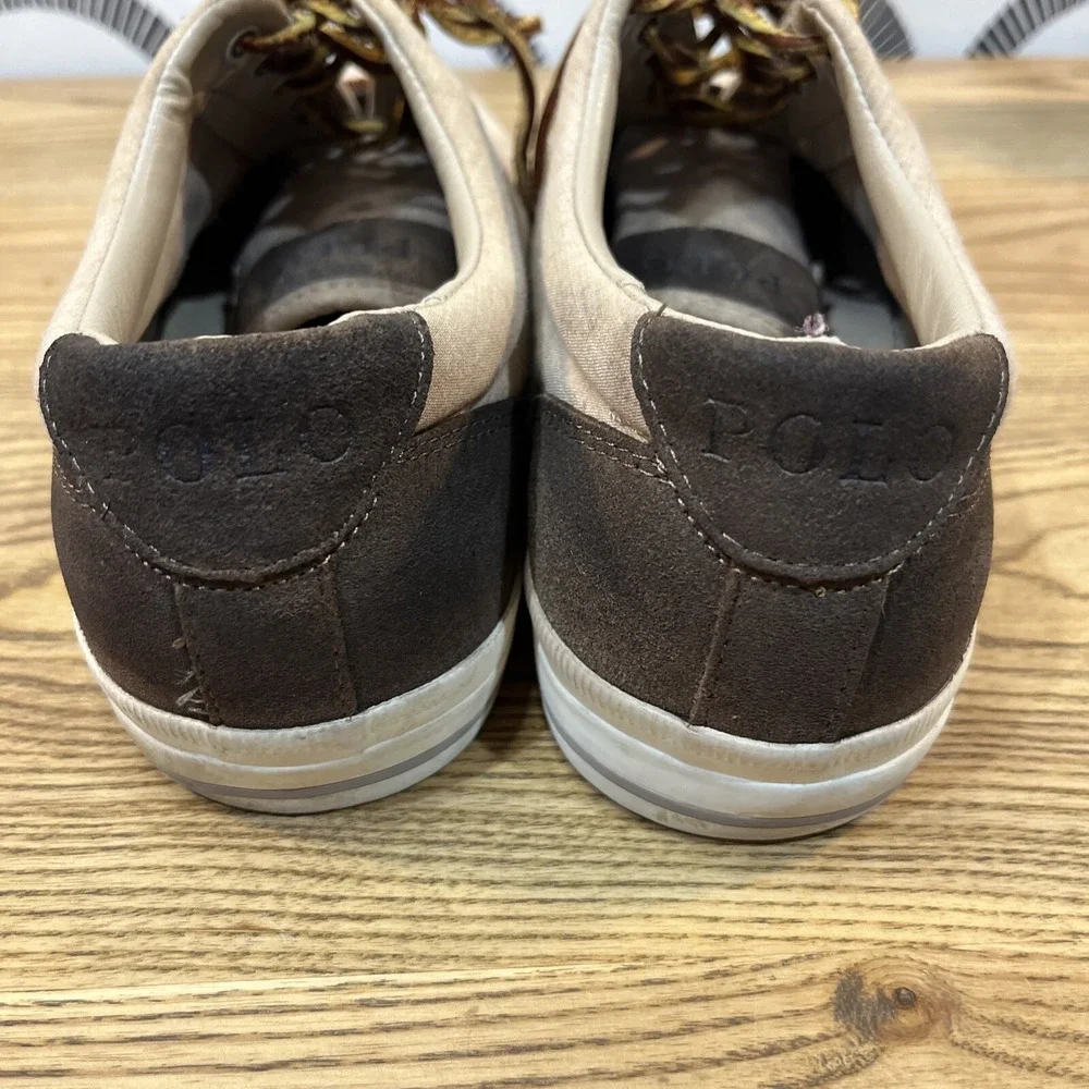 Polo Ralph‎ Lauren Shoes Mens 10D Tan Vaughn Canvas Boat Deck Shoes